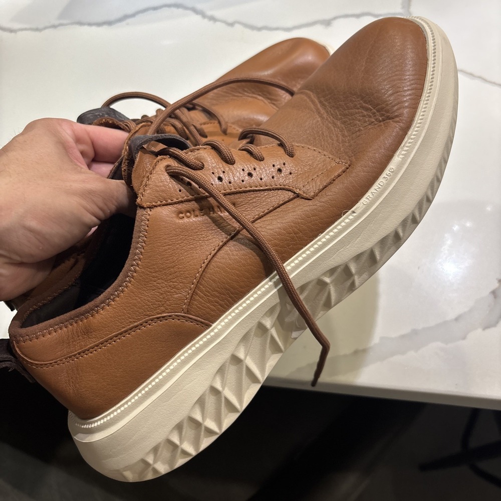 COLE HAAN ZEROGRAND WFA SNEAKER OXFORDS BRITISH TAN SILVER BIRCH C35675 sz 10.5